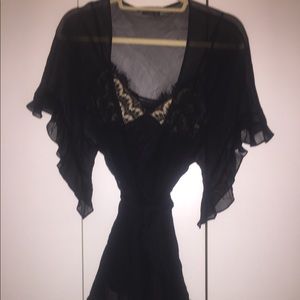 BCBG Black Kimono Top